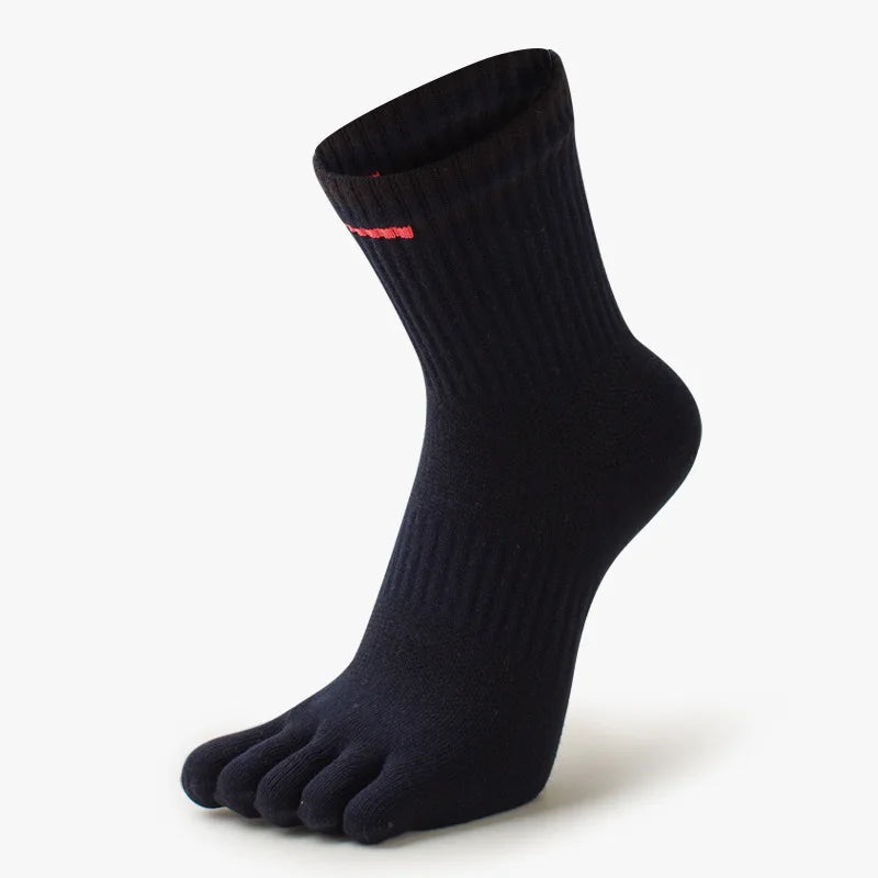 2026 New Elastic Men's Sports Socks Soft Breathable Cotton Women Fitness Sweat Wicking Split Toe Socks Outdoor Hiking Socks