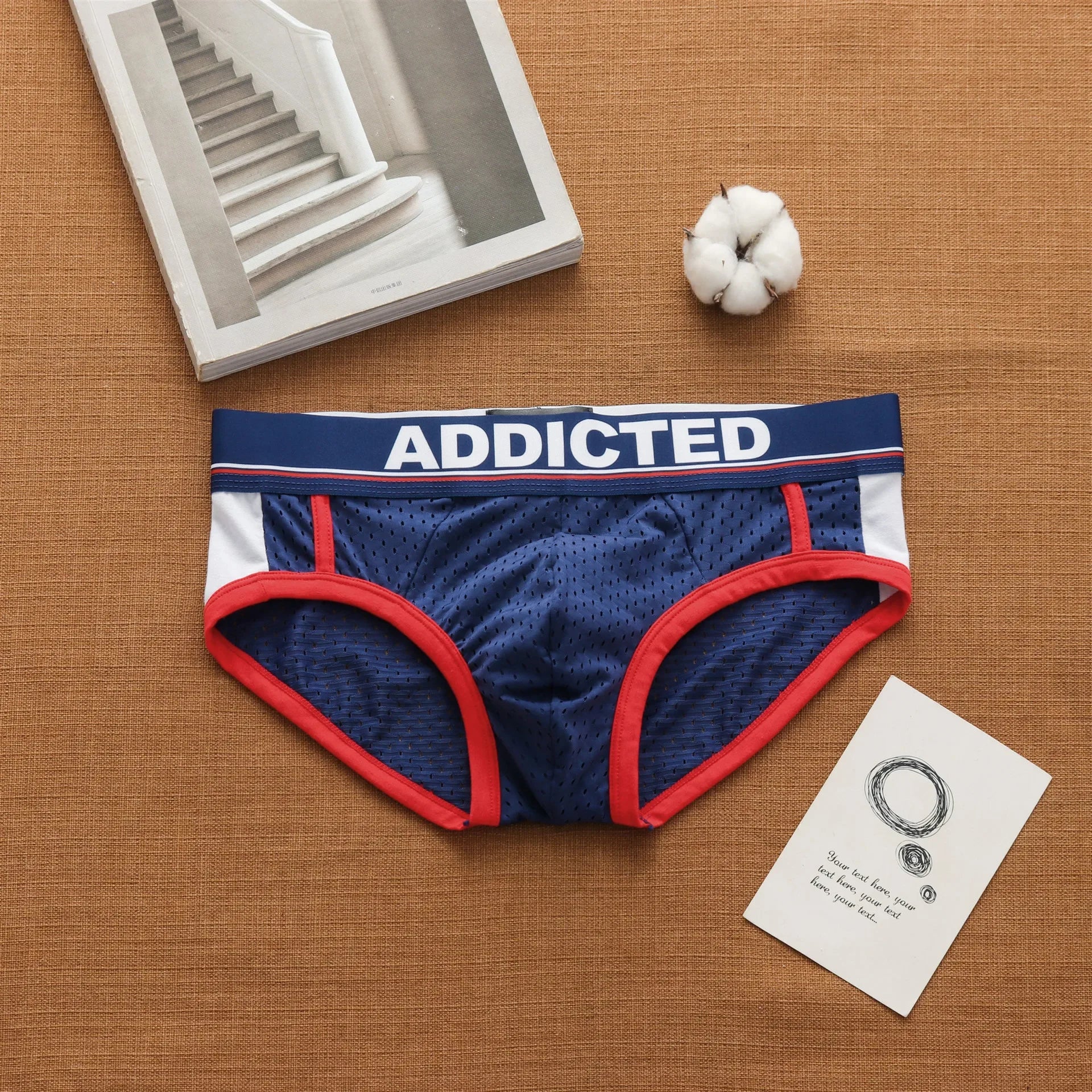 Addicted men's sexy low waist breathable ice mesh comfortable fashion briefs men