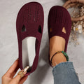 Women Flat Shoes 2024 New Casual Breathable Mesh Loafers Square Toe Hollow Sneakers Barefoot Female Knitted Shoes for Women